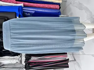 Dusty Blue Pleated Midi Skirt
