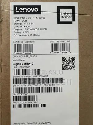 New Laptop Lenovo Legion 5 16GB Intel Core i7 SSD 1T