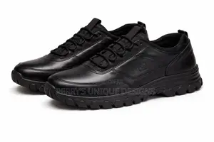 Executive Rugged Black Leather Sneakers – Premium Comfort Edition
