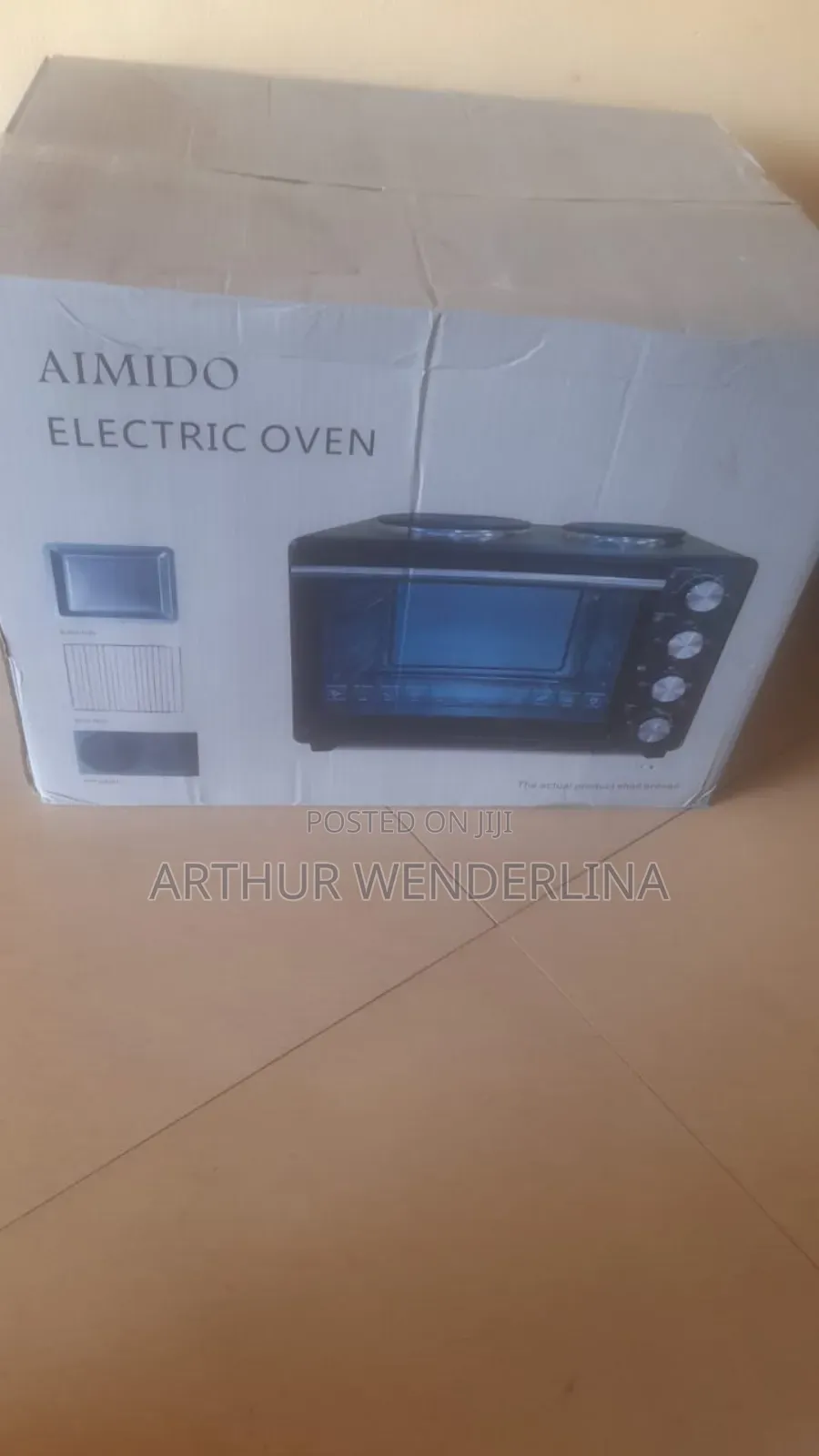 Aimido Electric Oven 35 Liters With 2 Hot Plate on It Top