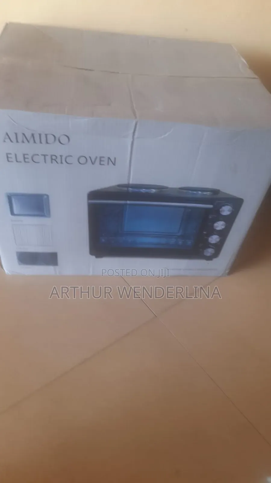 Aimido Electric Oven 35 Liters With 2 Hot Plate on It Top