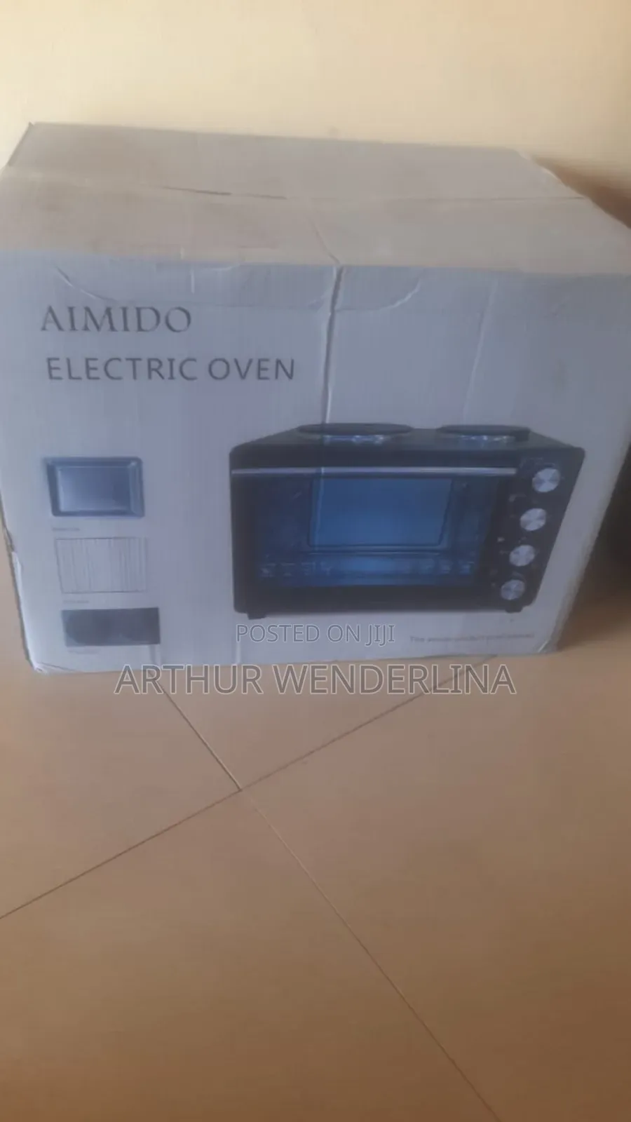Aimido Electric Oven 35 Liters With 2 Hot Plate on It Top