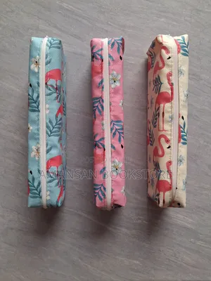 Pencil Case:Pink, Blue and Cream