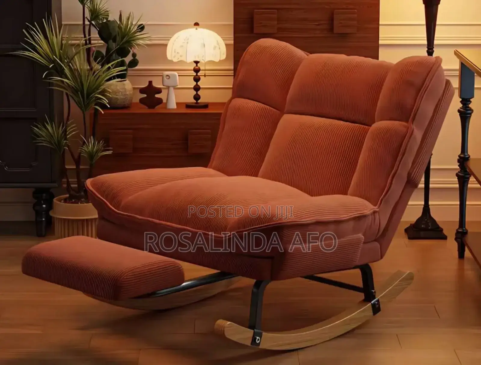 Comfy Rocking Chair With Reclinable Leg Rest