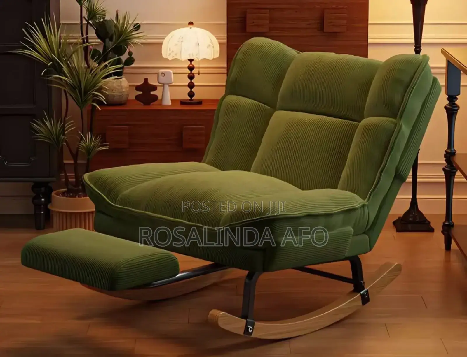Comfy Rocking Chair With Reclinable Leg Rest