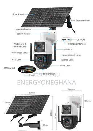 Solar CCTV Camera With Original High Speed 256sd Card or 512sd Card
