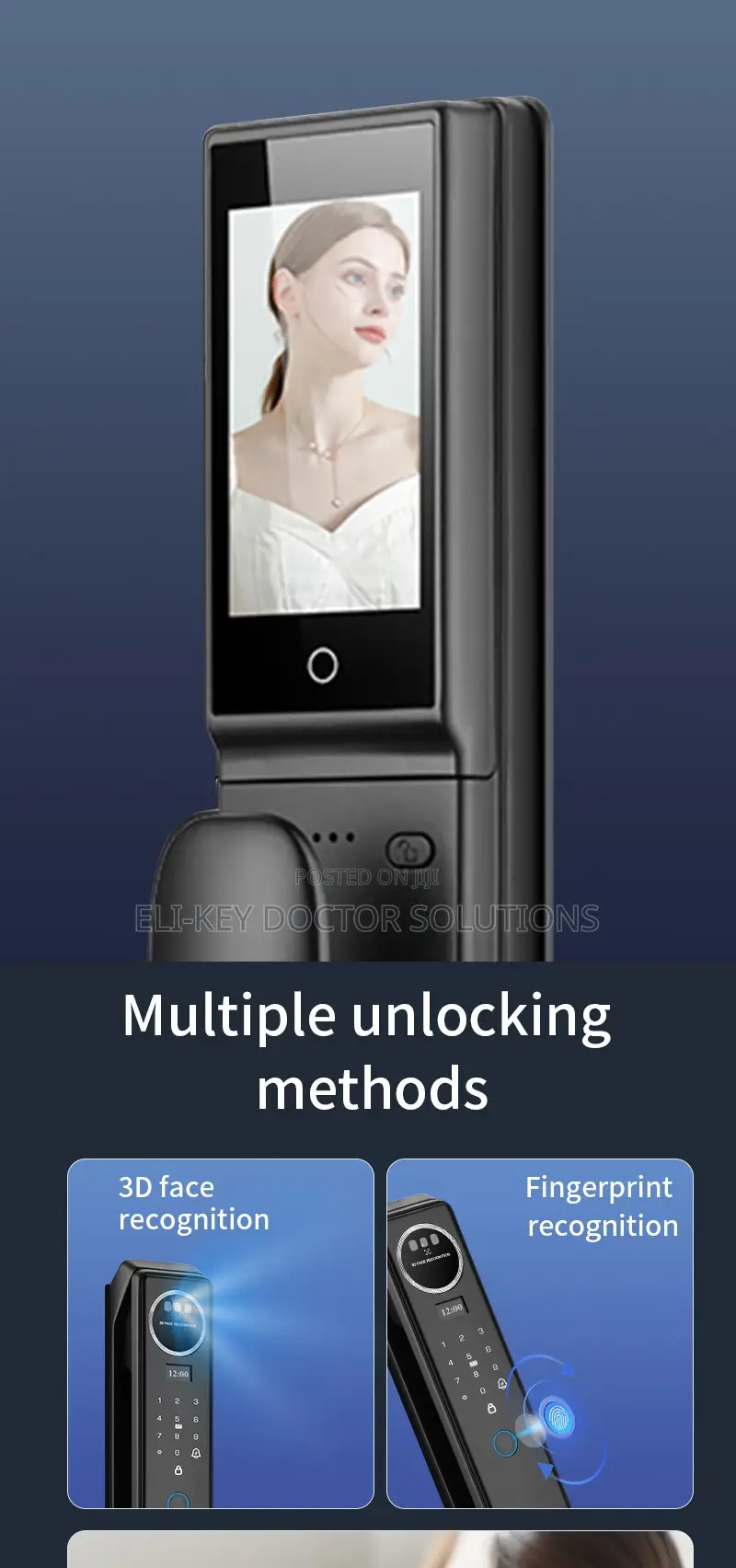 3d Facial Recognition Smart Door Lock With Active Video Calling - Tuya