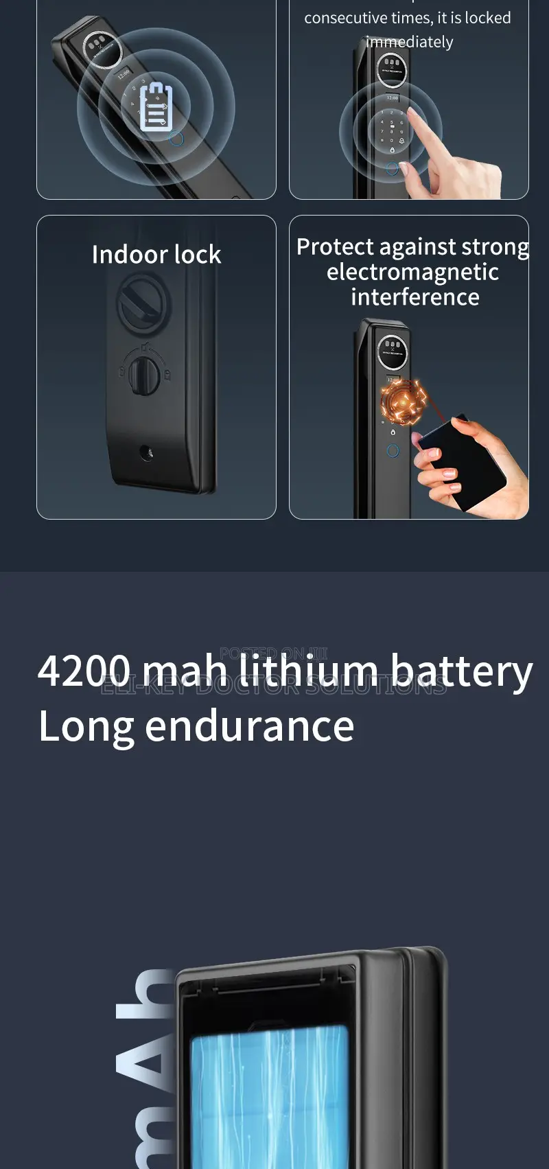 3d Facial Recognition Smart Door Lock With Active Video Calling - Tuya