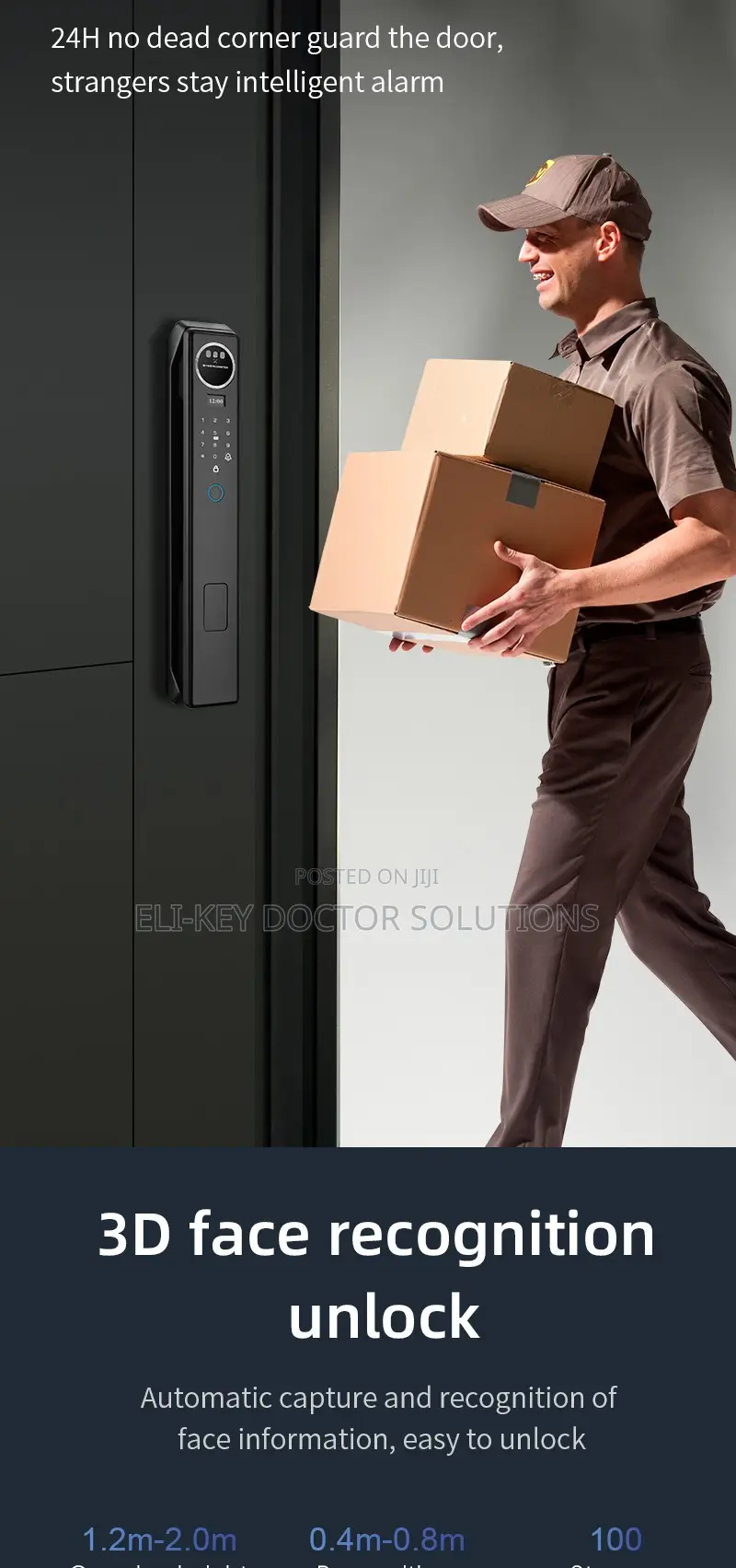 3d Facial Recognition Smart Door Lock With Active Video Calling - Tuya