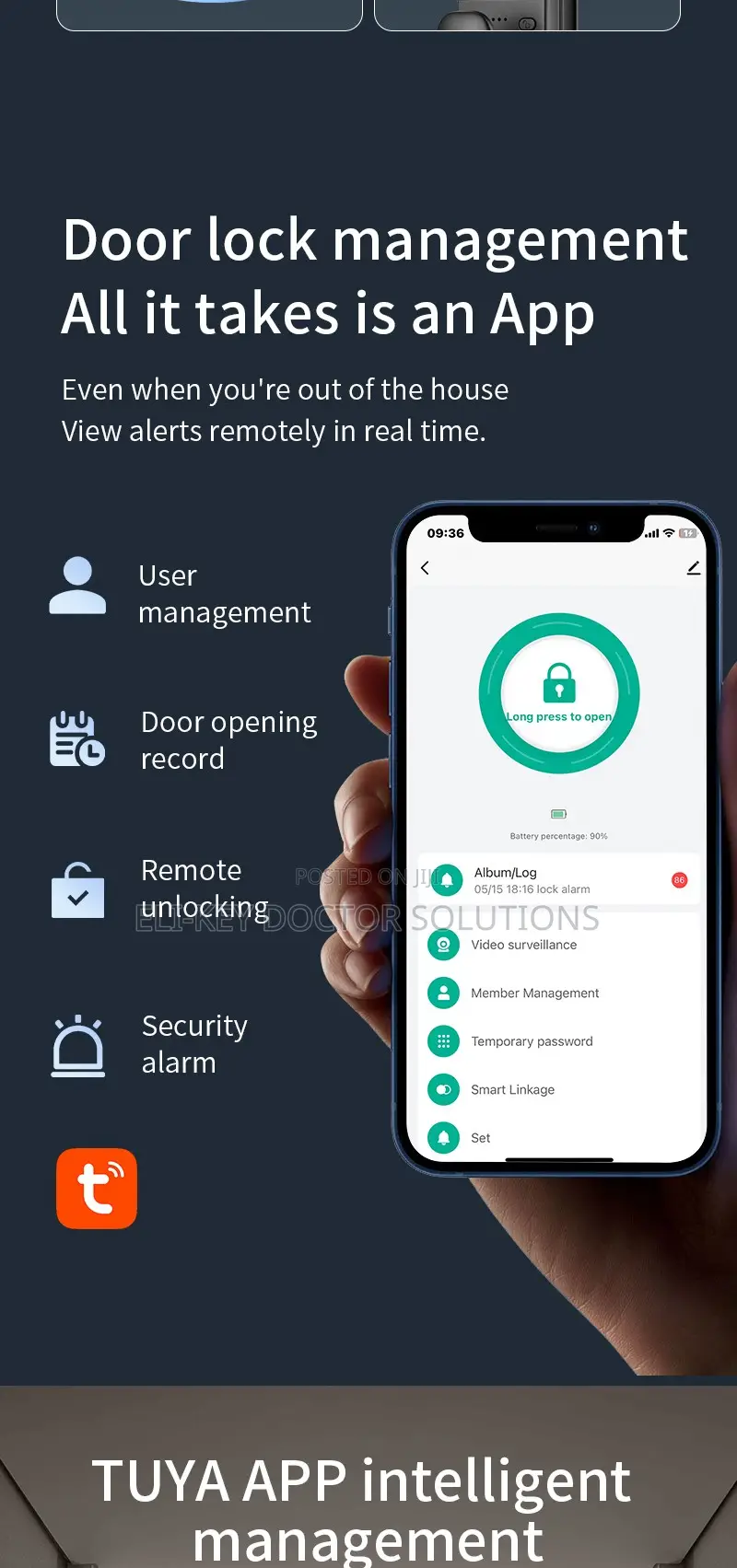 3d Facial Recognition Smart Door Lock With Active Video Calling - Tuya