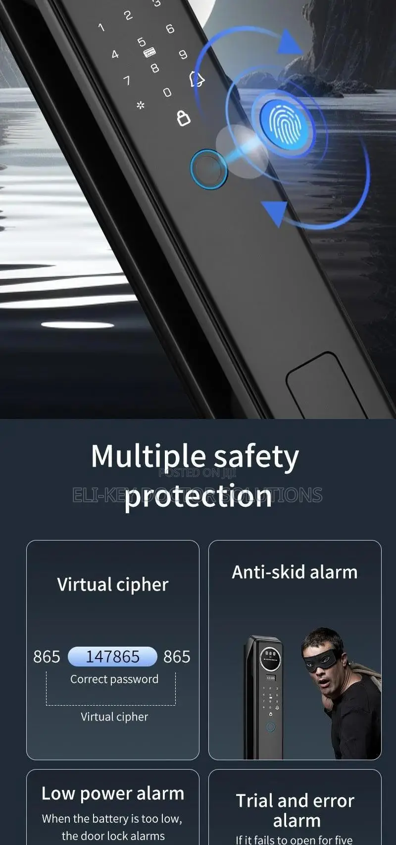 3d Facial Recognition Smart Door Lock With Active Video Calling - Tuya