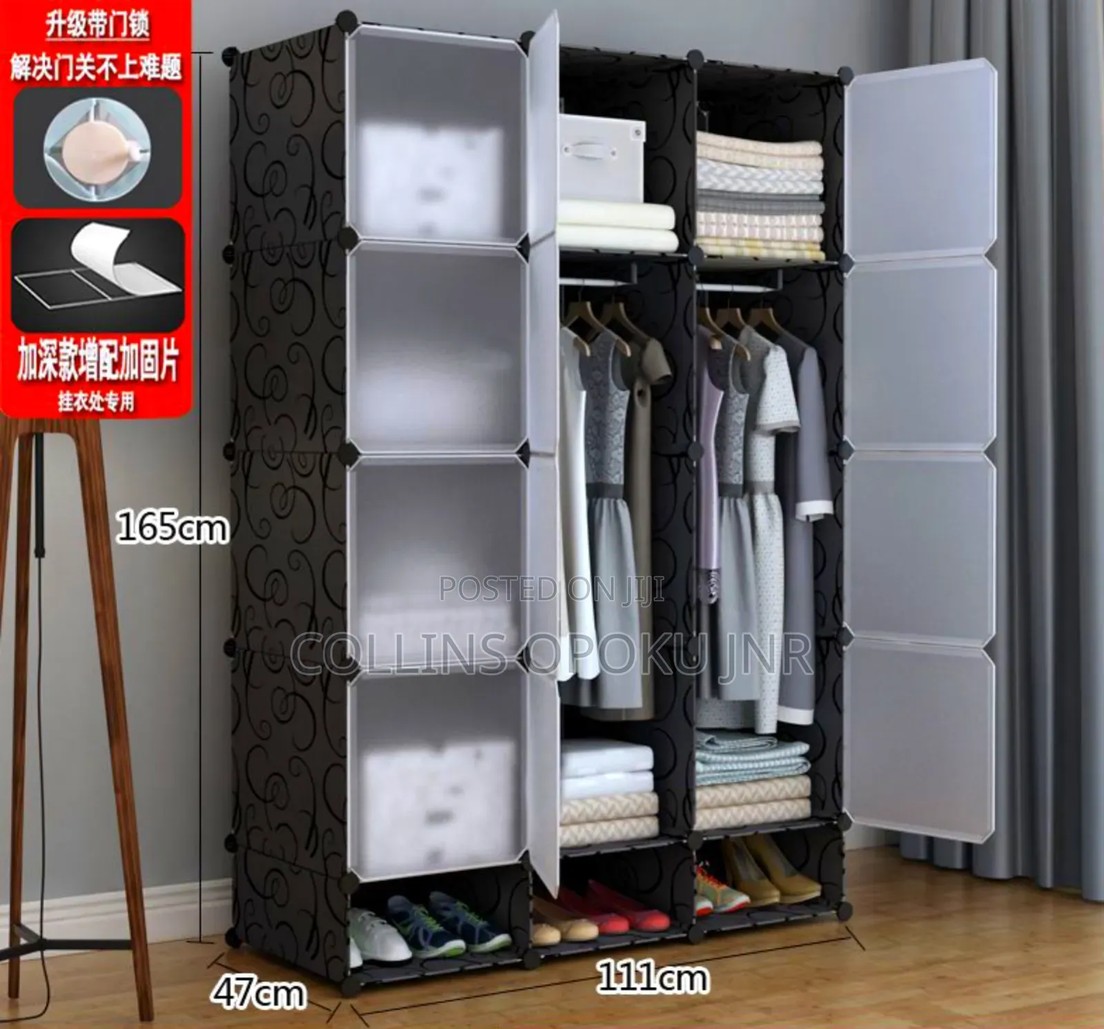 12-Compartment Detachable Multifunctional Wardrobe With Shoe Rack