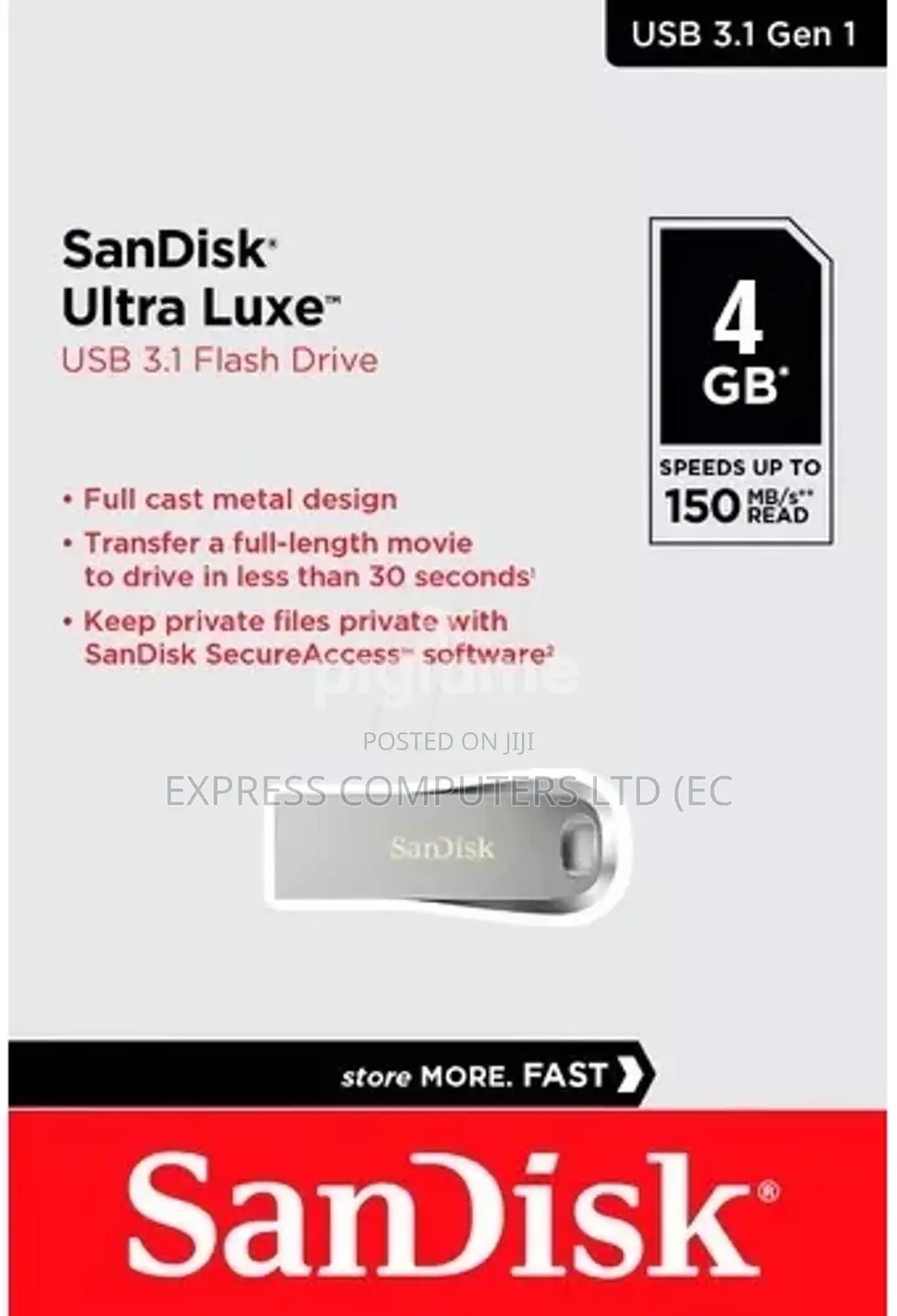 Sandisk Ultra Luxe Usb 3.1 Flash Disk Drive 4gb Original From Uk