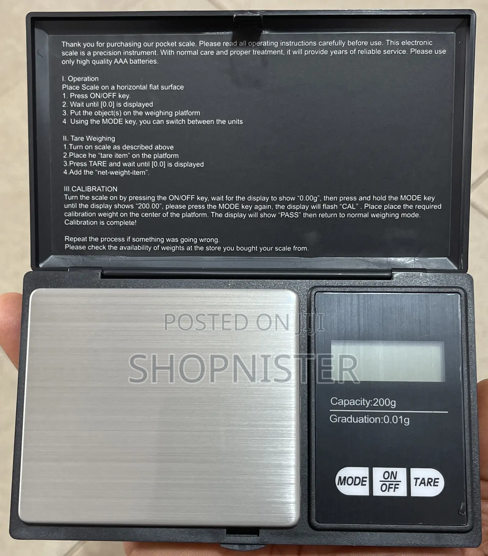 0.01 to 200g Pocket Scale