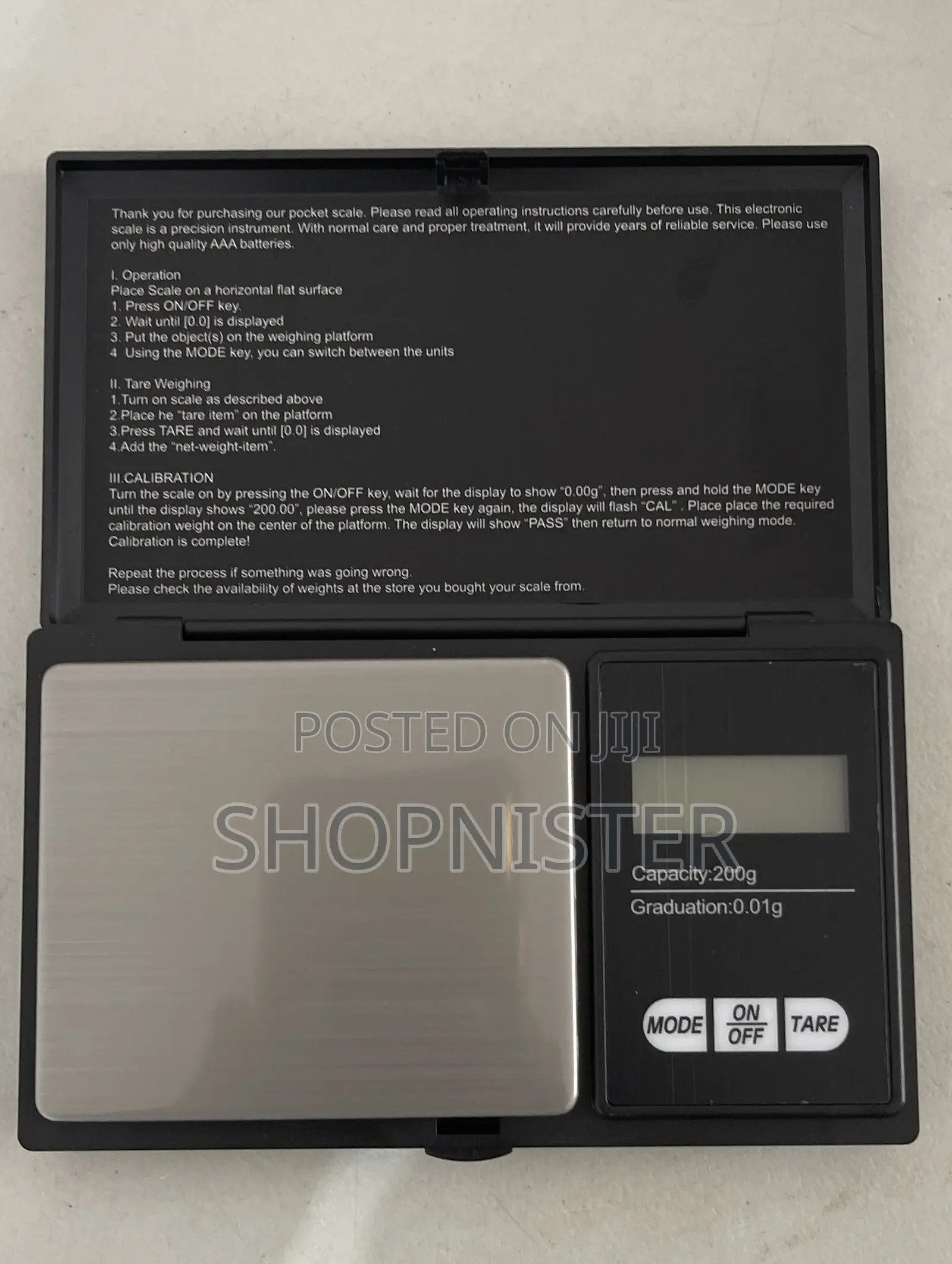 Pocket Scale Micro 0.01g to 200g Black