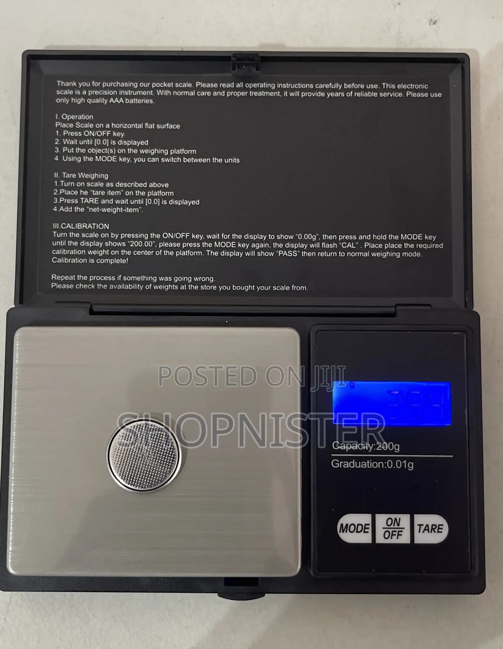 Pocket Scale Micro 0.01g to 200g Black
