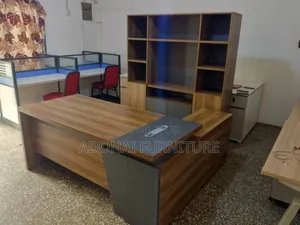 Office Desk and Bookshelf
