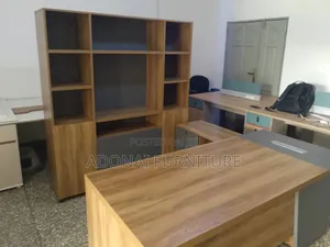 Office Desk and Bookshelf