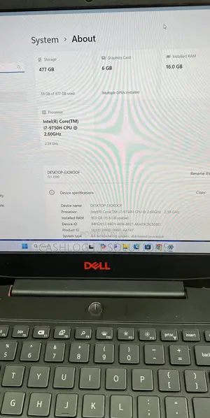 Laptop Dell G3 15 3590 16GB Intel Core i7 SSD 512GB