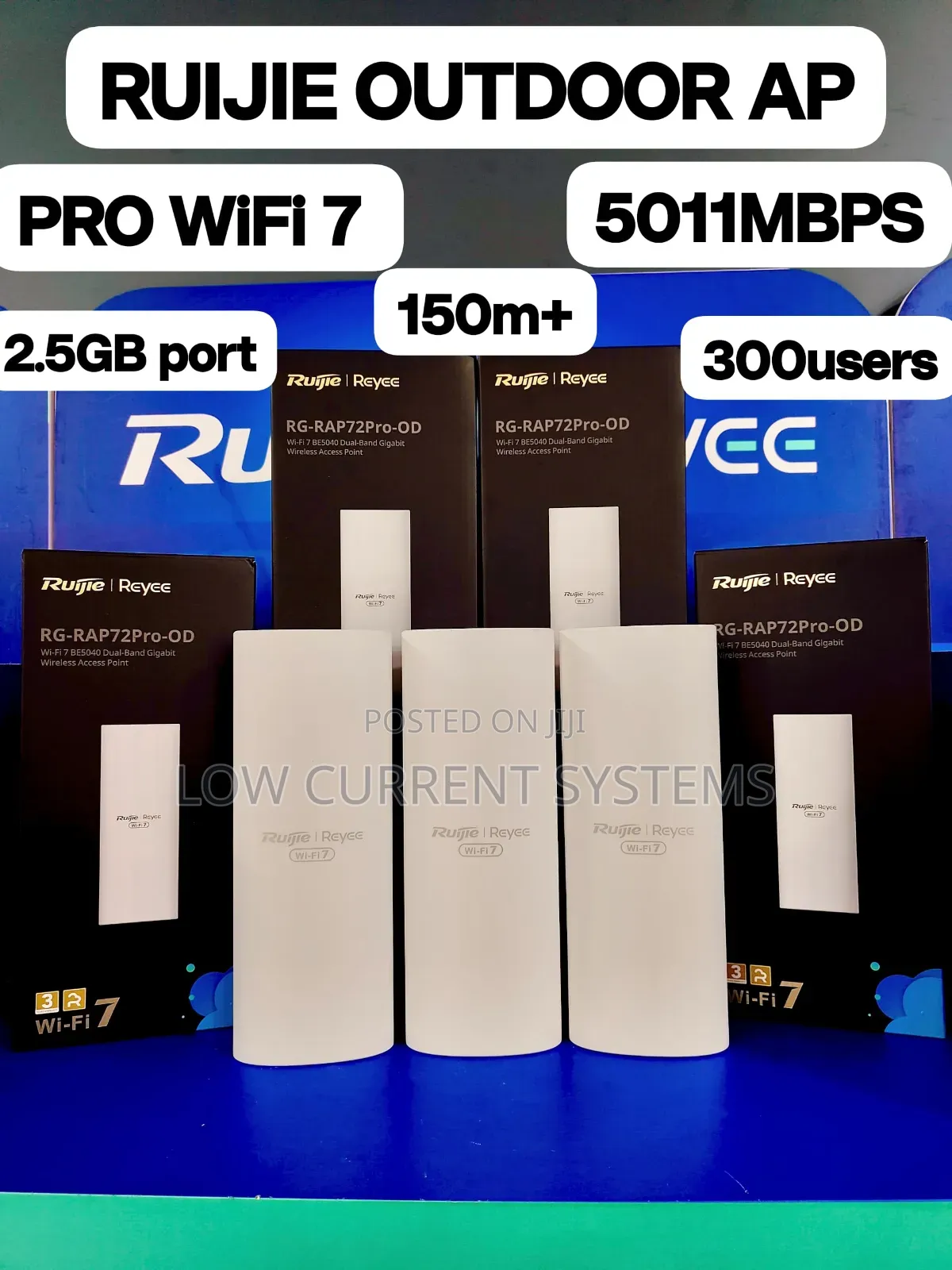 Ruijie Outdoor Ap Wifi 7 Pro 300 Users 150m+ 5011mbps Cloud Managed