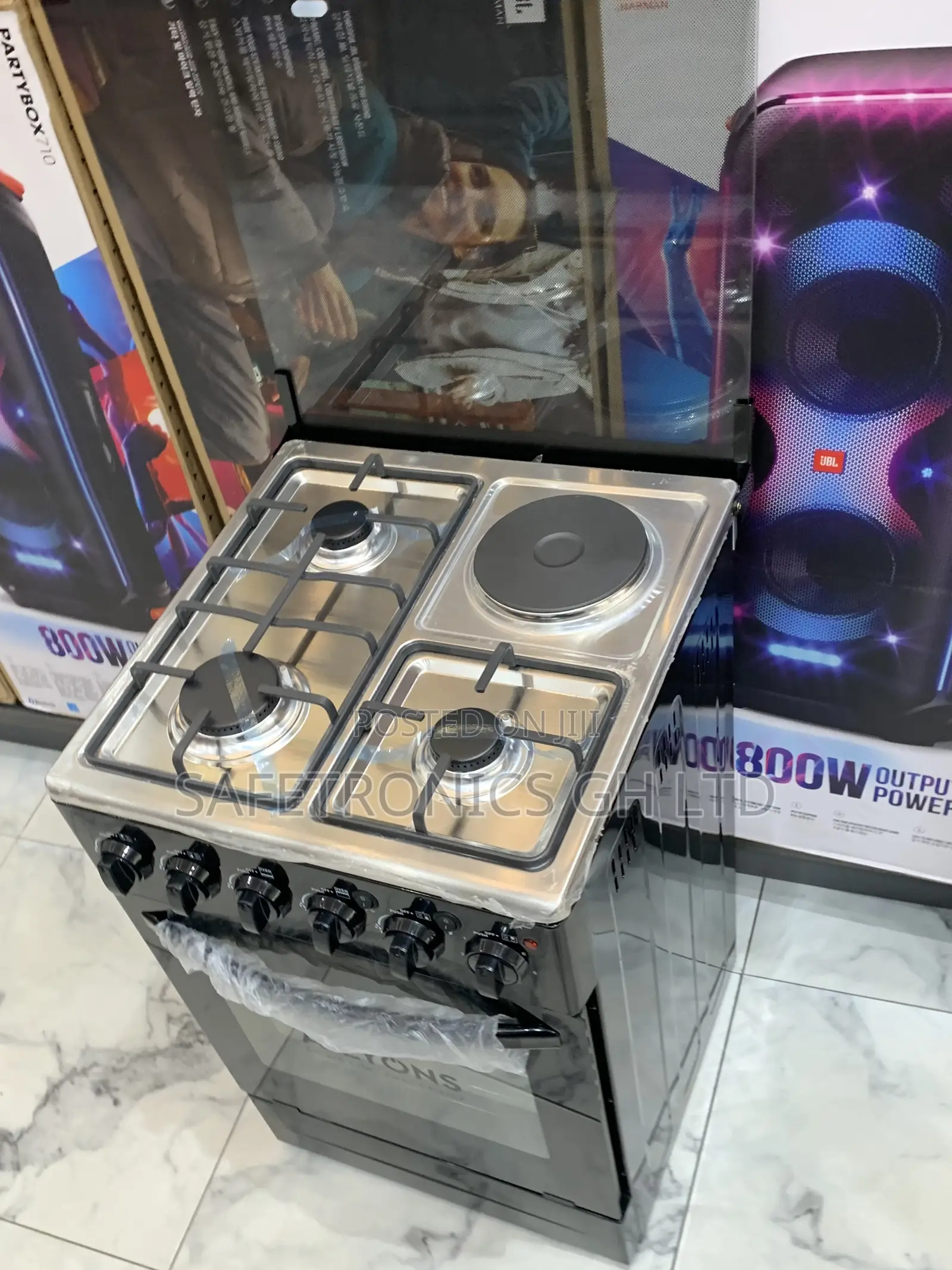 Just Purchase Ailyons Black 3 Gas 1 Electric Oven 50x50 Cooker