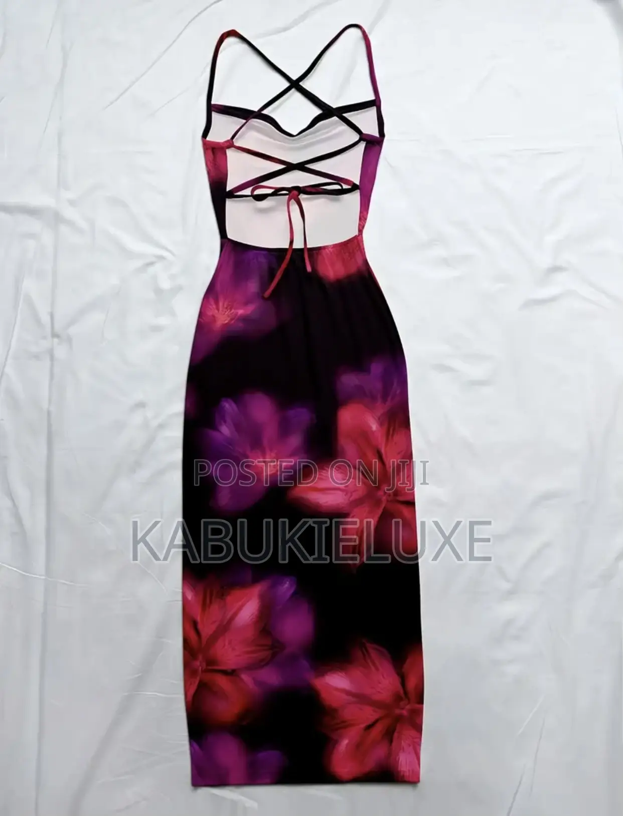 Elegant Backless Floral Maxi Dress