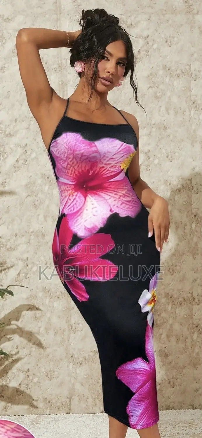 Elegant Backless Floral Maxi Dress