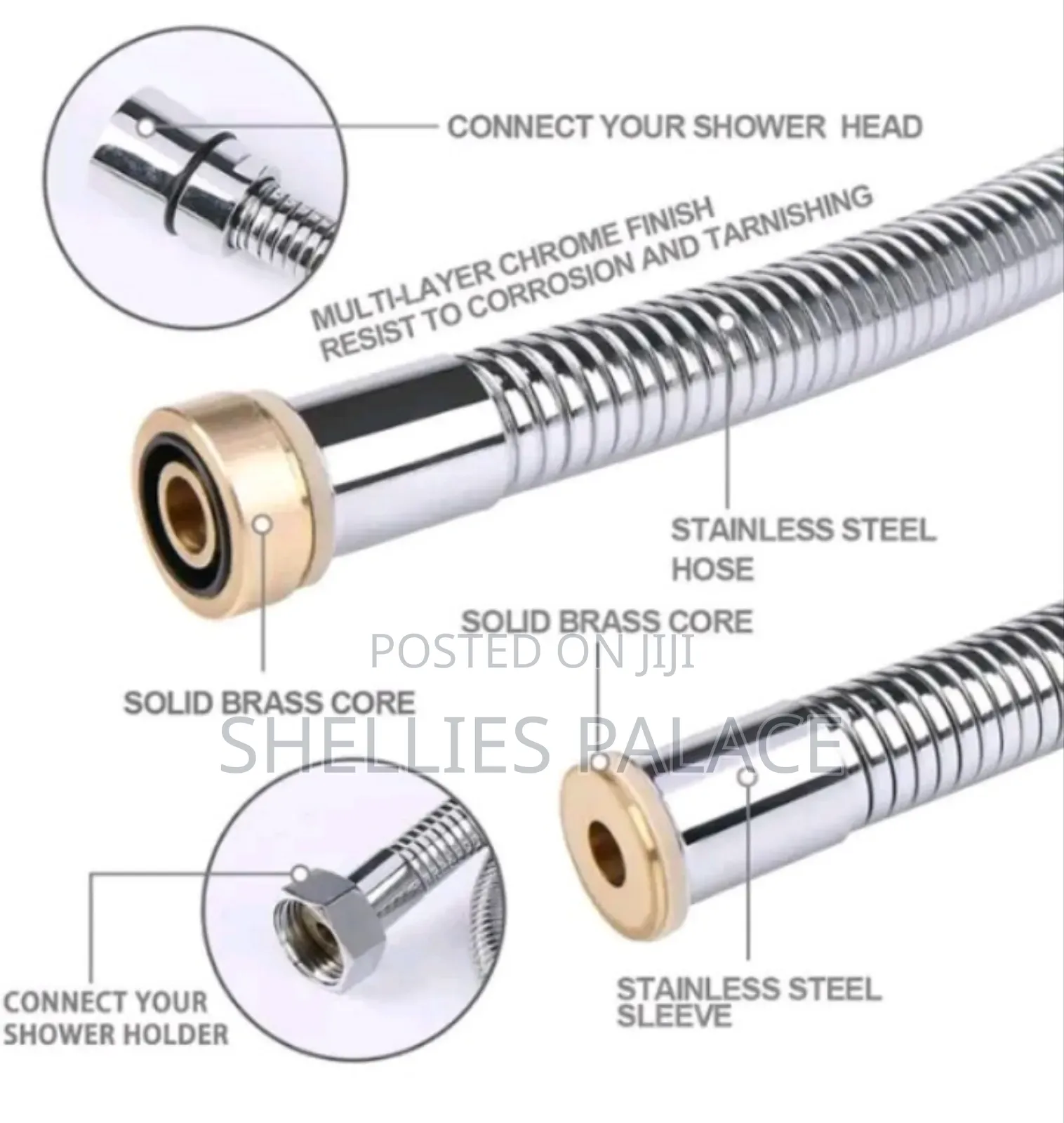 Extra Long 1.5m Stainless Steel Shower Head Hose