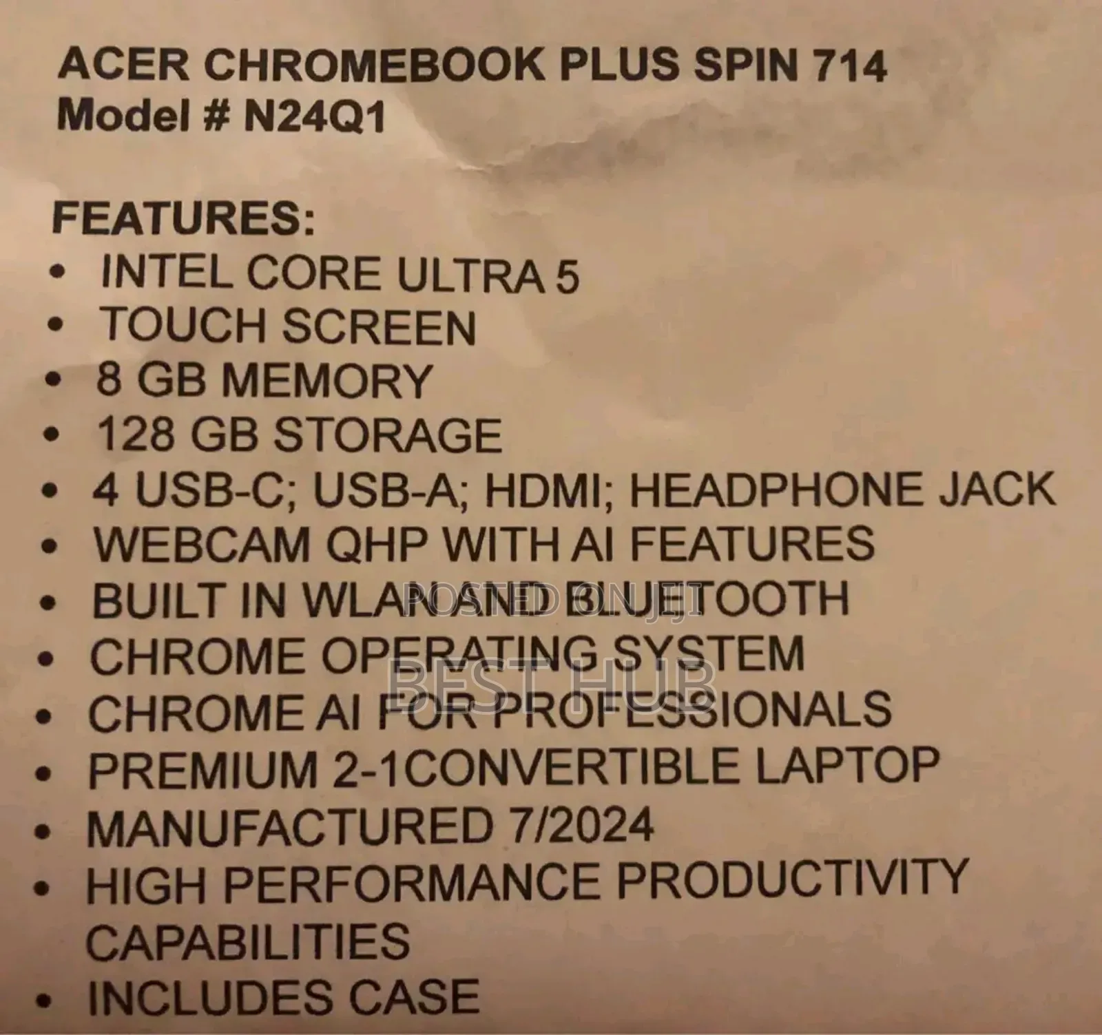 New Laptop Acer Chromebook 13 C810 8GB Intel Core 5 SSD 128GB