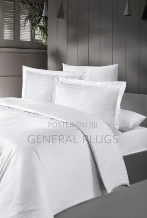 Premium Sleep For Guest ; White Stripped Duvet Cover Only