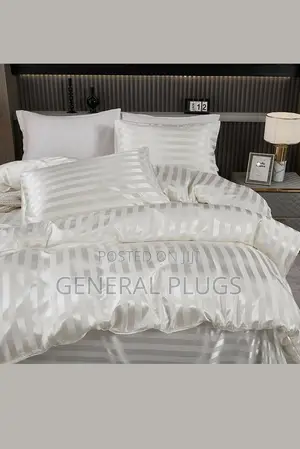 Keep Rooms Fresh Bright ;White Stripped Duvet Cover Only