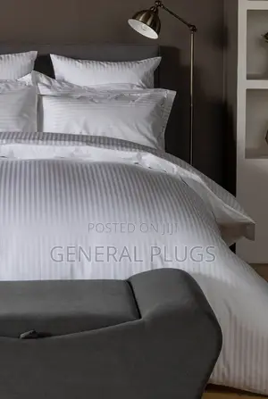 Fresh White Hotel Style ;White Stripped Duvet Cover Only