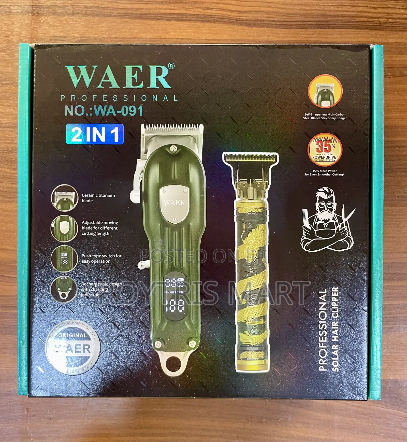 Waer 2 in 1 Professional Hair Clipper and Trimmer