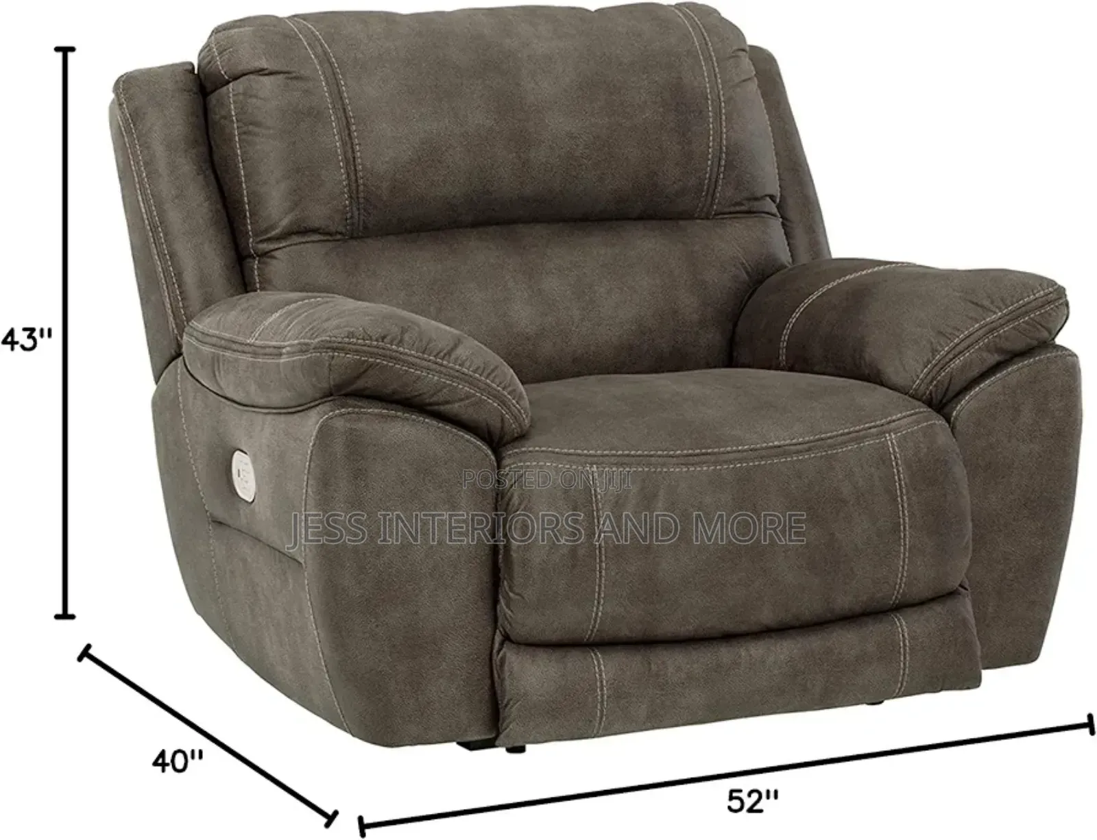 Power Recliner, Dark Gray