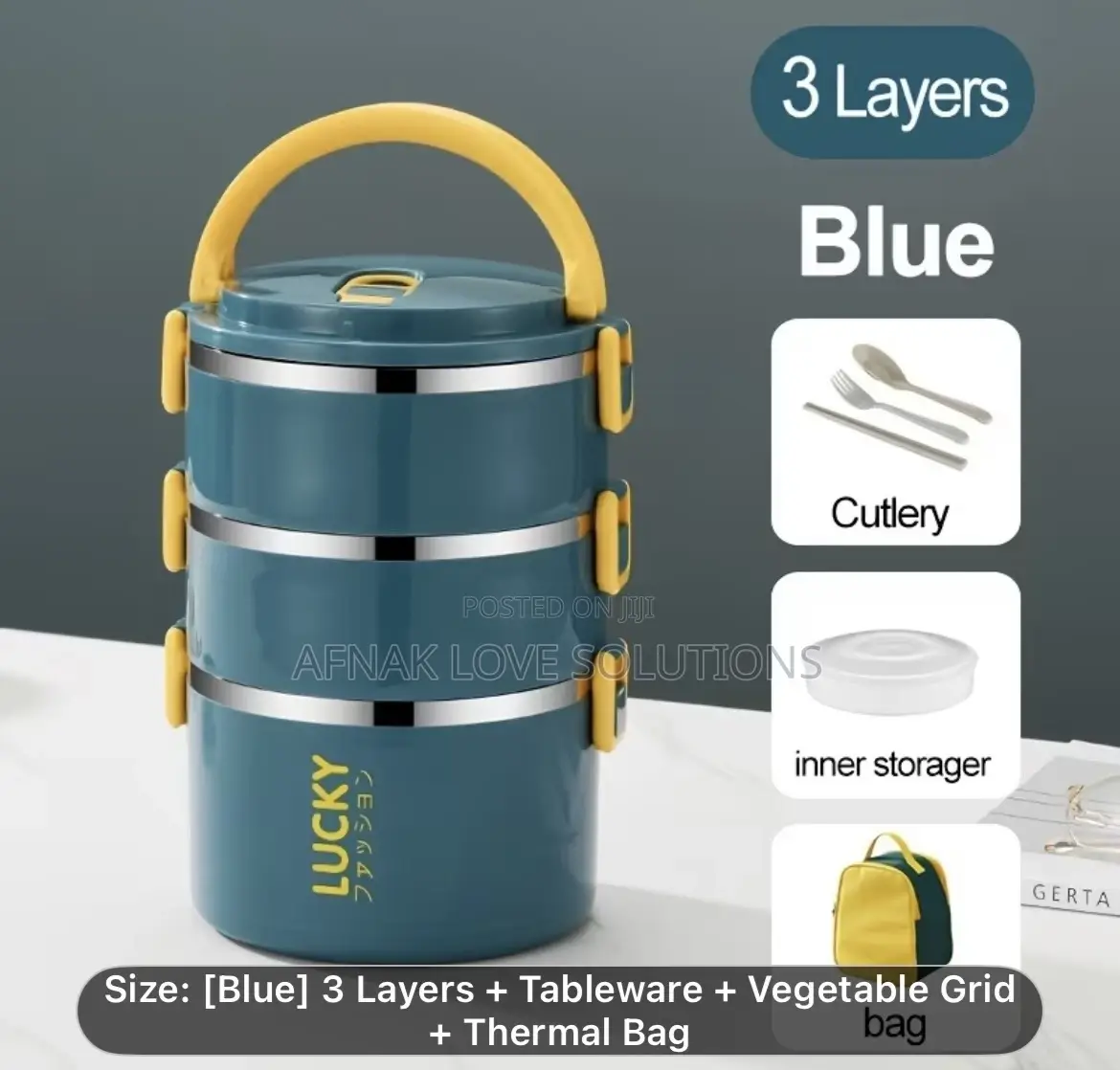 3 Piece Insulated Lunch Box With Bag
