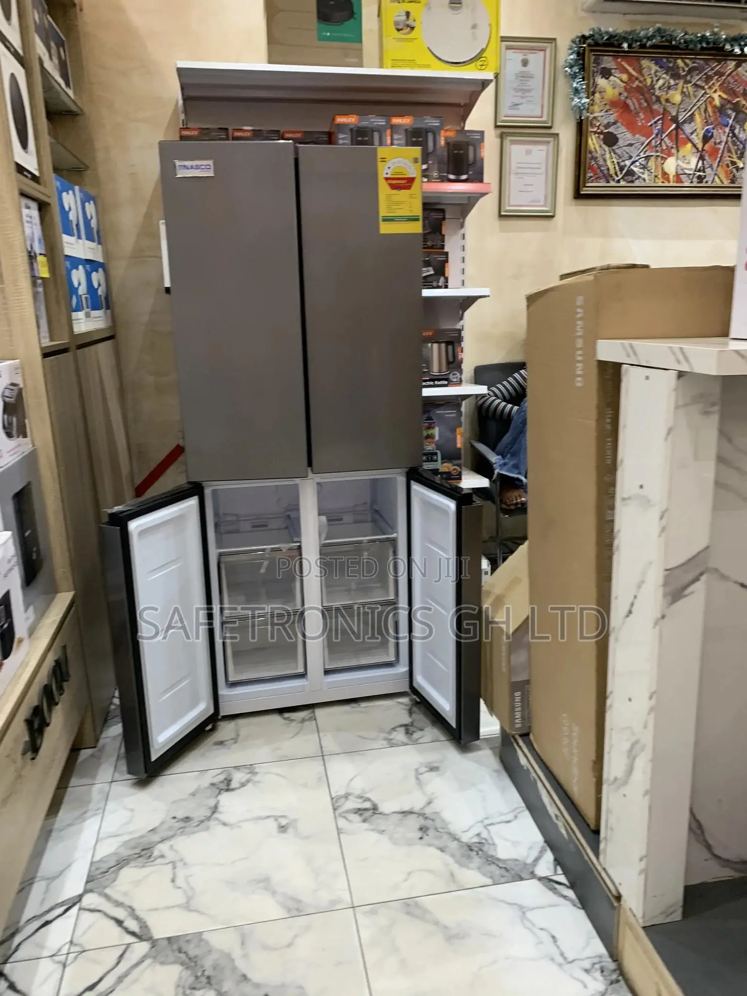 Valuable Electric Grey 4 Doors Nasf-400fdr1 Side by Side Nasco Fridge