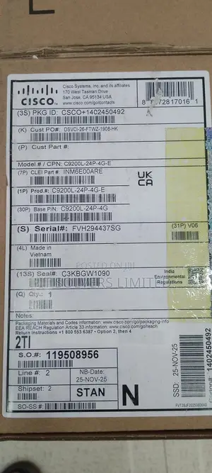 Cisco Catalyst C9200l 24-Port Poe+ Switch — C9200l-24p-4g-E
