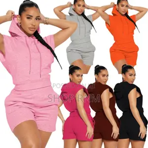 Sleeveless Unisex Hoodie and Shorts