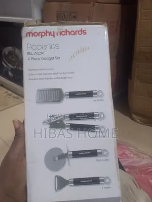 Morphy Richards Gadget Set Flat Grater,Can Opener,Pizza Cuter,Y Peeler