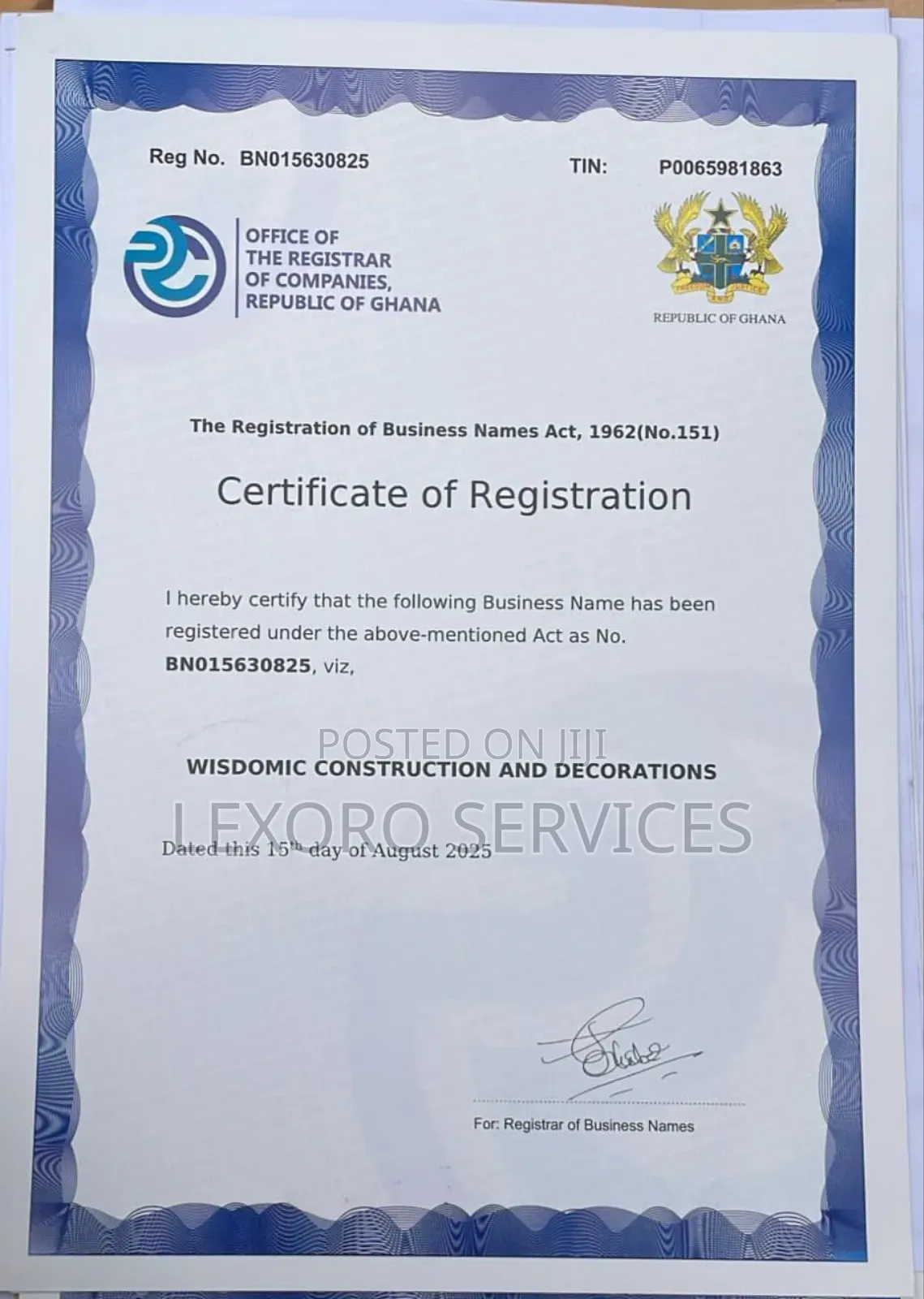 Company / Business Certificate Renewal, Updates Upgrade