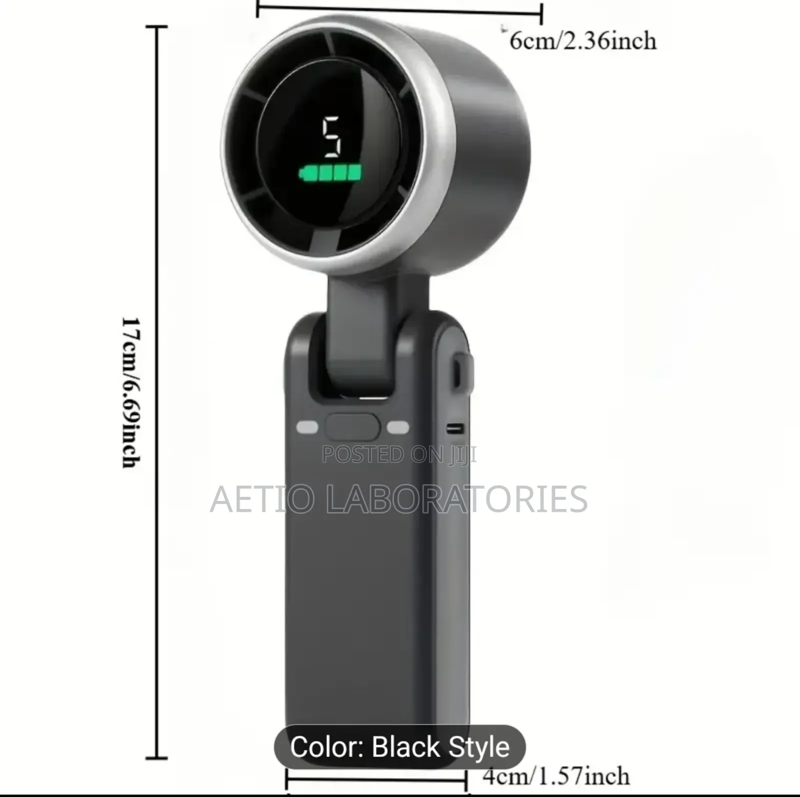 Portable Handheld Foldable 5-Speed Turbo Fan With Led Smart Display.