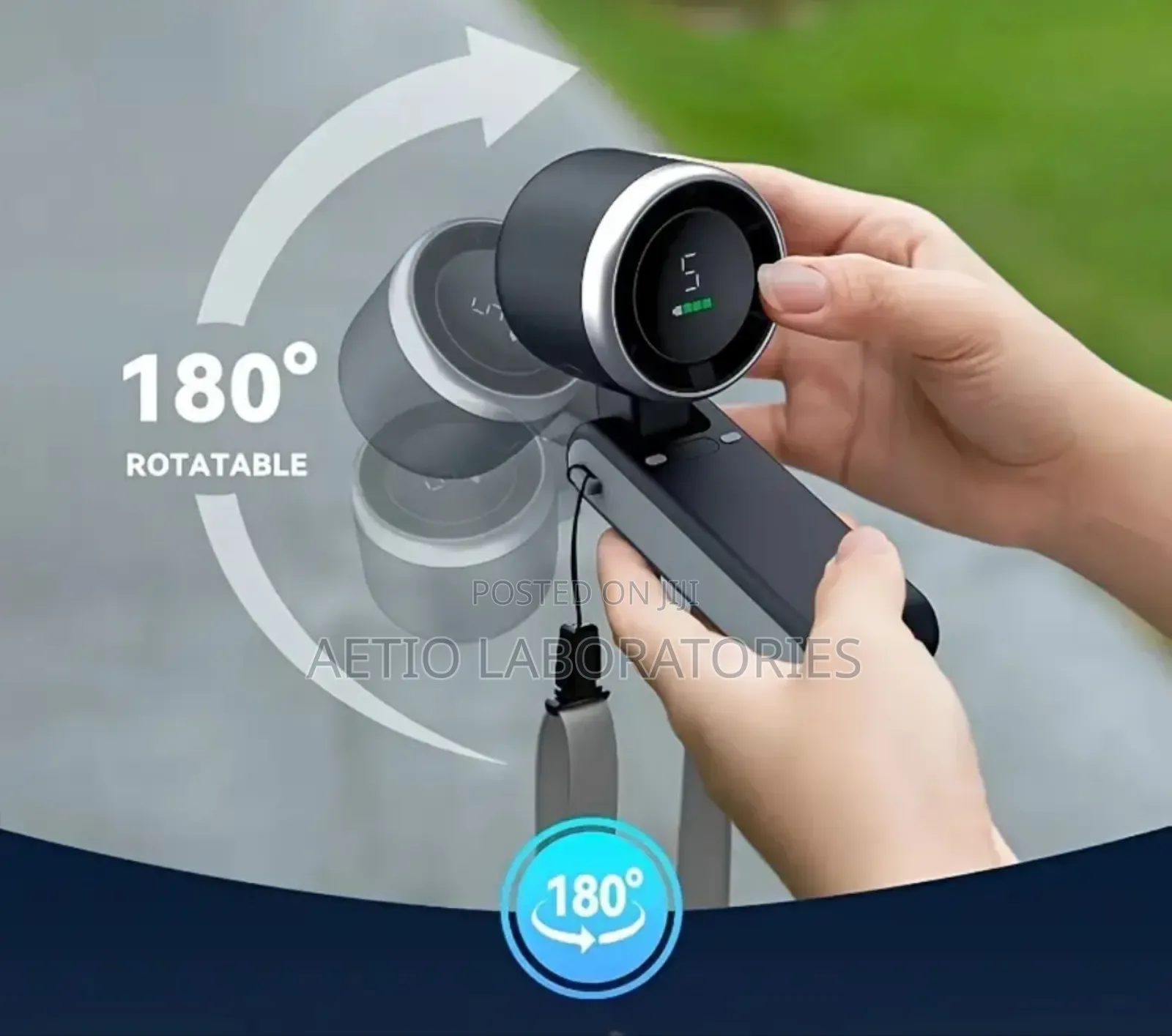 Portable Handheld Foldable 5-Speed Turbo Fan With Led Smart Display.