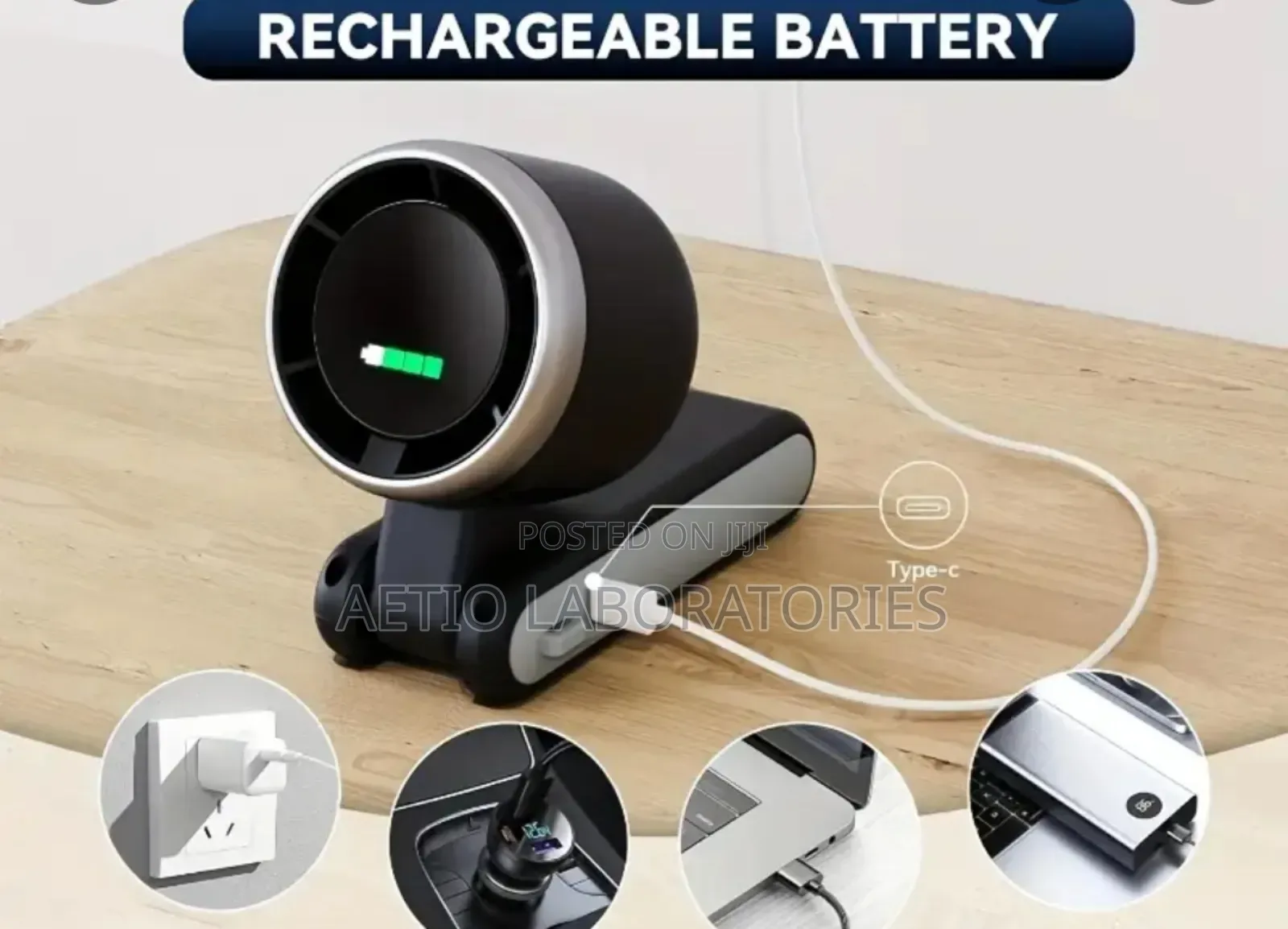 Portable Handheld Foldable 5-Speed Turbo Fan With Led Smart Display.
