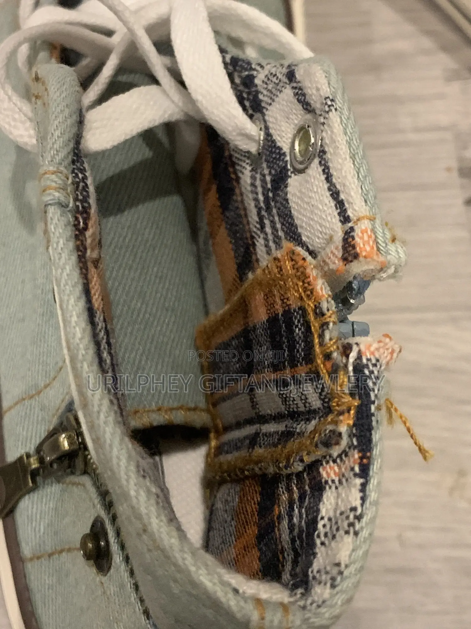 Kids Light Wash Denim High-Top Sneakers – Moto/Rockstar Style