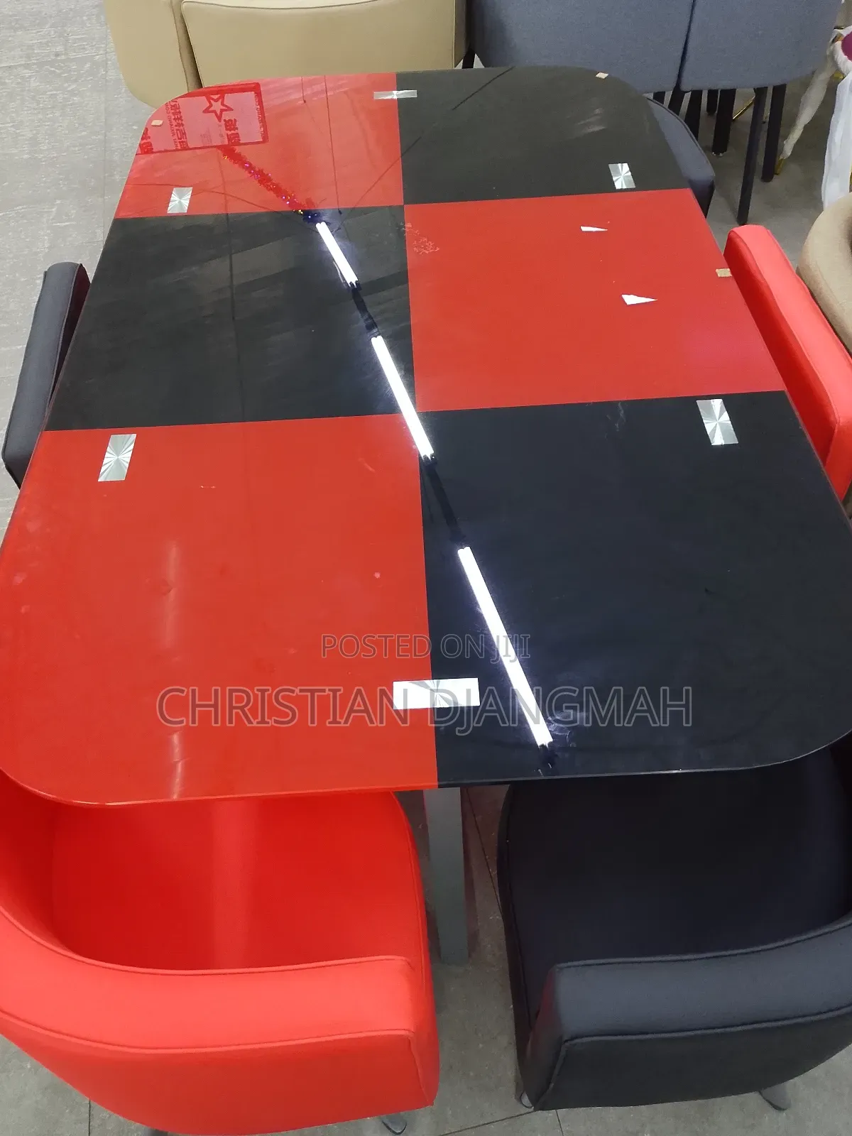Ultra Modern Glass Top,Six Seater Dining Table.