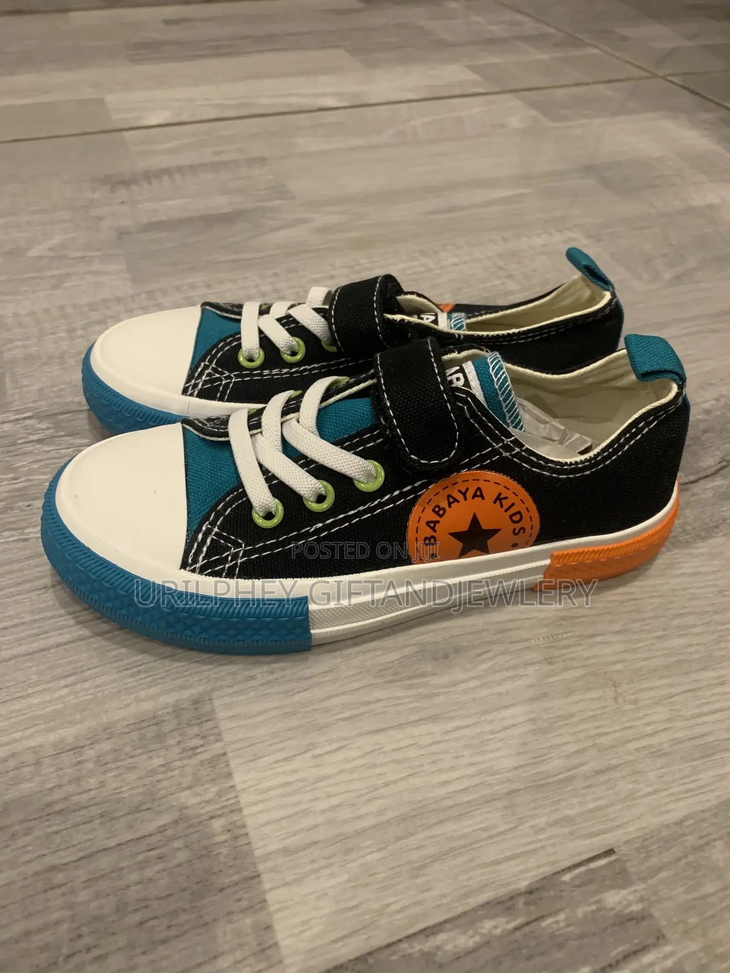 Kids Babaya Kids Multi-Color Sneakers – Bold Blue Orange
