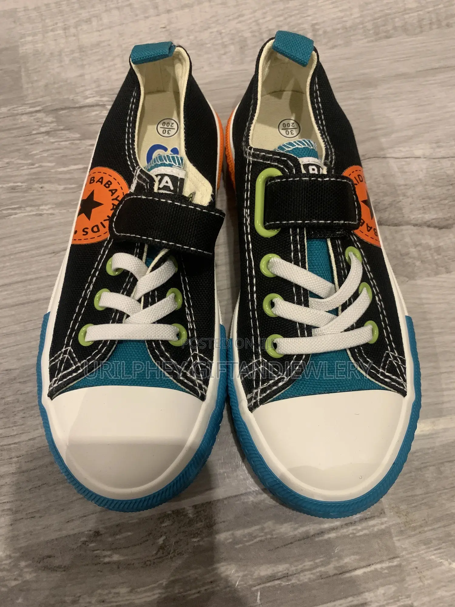 Kids Babaya Kids Multi-Color Sneakers – Bold Blue Orange