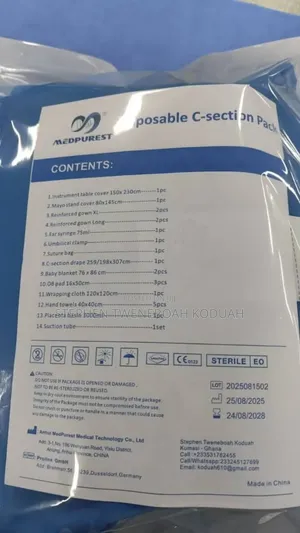 Disposable Laparotomy Pack and Disposable C-Section Pack