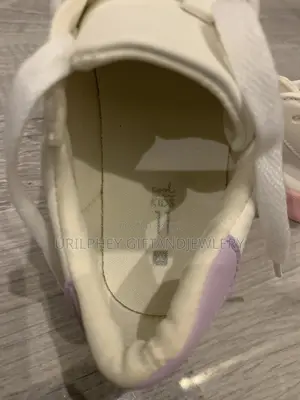 Kids White Pink Star Sneakers Glitter Detail Lavender Accents