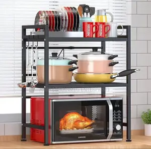 100% Metal 3 Tier Adjustable Microwave Stand